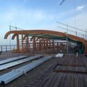 Opbouw strandpaviljoen.