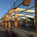 Opbouw strandpaviljoen.