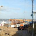 Opbouw strandpaviljoen.